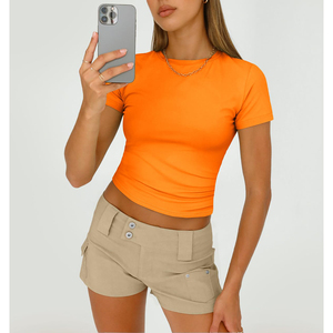 Logo graphique manches courtes Toutes les tailles disponibles ajusté Femmes à la mode vêtement microfibre Chemise à séchage rapide Matériau mixte Personnaliser - Product Image 1