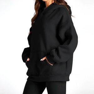 Sudaderas con capucha al por mayor para mujer, sudaderas con capucha de color liso hechas a medida, sudaderas con capucha de alta calidad para mujer, logotipo personalizado, calidad cómoda, se relajan - Product Image 3