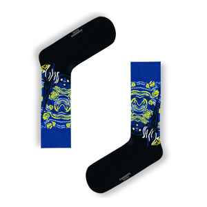 Lot de 7 chaussettes artistiques 1009 à rayures imprimées en nylon, taille unique, légères, résistantes à la chaleur et jetables pour le printemps et l'hiver - Product Image 2
