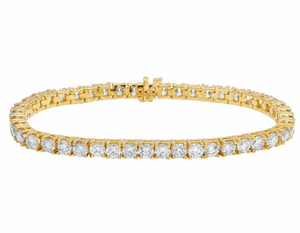 Elegant 10K Gold Tennis <b>Bracelet</b> with Lab Grown Diamonds Classic Round Cut Design Luxury Jewelry for Women Gift - Product Image 1