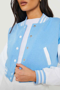 Veste universitaire de haute qualité 2024, corps en laine, manches en cuir véritable, vêtements d'hiver, élégante et élégante, veste universitaire pour femmes - Product Image 5
