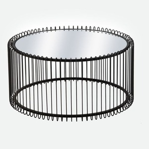 Table basse en métal pur avec insert en verre trempé créant une pièce maîtresse visuellement frappante et fonctionnelle - Product Image 2