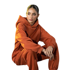 Survêtement d'hiver pour femme 52% coton et 48% polyester polaire extensible veste et pantalon avec poches latérales - Product Image 5