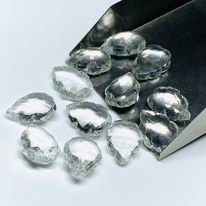 คริสตัลควอตซ์รูปใบไม้แกะสลักลูกปัด Briolette 2 5ชิ้นอัญมณีรูปลูกแพร์ธรรมชาติ16x10มม. ขายส่งเครื่องประดับทำหลวม - Product Image 2