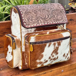 2025 nouveau Design professionnel en cuir de vachette Nappy sacs confortables en cuir de vachette Nappy sacs - Product Image 5