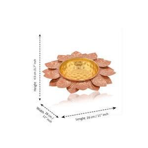 Urli Bowl with Diya Illuminate Your <b>Space</b> with Warmth and Culture Urli Bowl with Diya a Traditional Touch for Your Sacred <b>Space</b> - Product Image 3