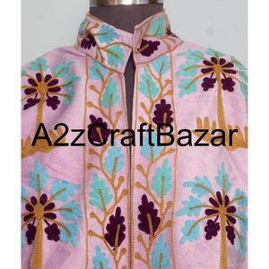 Blouson Bomber en Velours Indien Brodé à la Main pour Femme, Court, Doublure en Coton, Réversible, Respirant, Idéal pour les Soirées d'Hiver - Product Image 2
