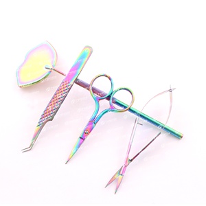 Pinzas de extensión de pestañas de acero inoxidable japonesas de alta calidad personalizadas al por mayor punta puntiaguda en todos los colores - Product Image 4