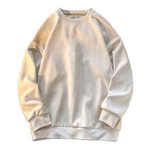 Otoño estilo americano hombres peso pesado algodón sudadera fábrica personalizada Vintage manga larga bordado suelto ajuste cuello forrado - Product Image 2