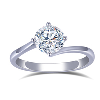 Messi Bijoux MSR-657 18k Blanc Or 7mm RD Moissanite Anneau En Gros
