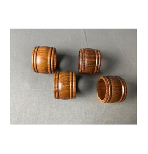 Rond de serviette en bois fait à la main design créatif dernier look événement fête décoration porte-anneau de serviette produit de couleur bois - Product Image 2