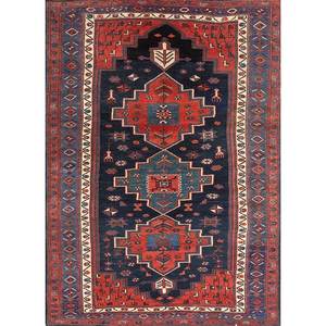 Alfombra de Lana Anudada a Mano con Patrón Geométrico Azul Kiaan Paem-141 9x12, Nueva Alfombra para Sala de Estar de Jaipur Rugs US - Product Image 1