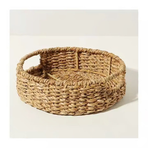 Meilleures ventes : Plateau en raphia tressé et jonc de mer, écologique, jaune, pour la maison et la restauration, conteneur alimentaire, Vietnam, MOQ 30 pièces - Product Image 1