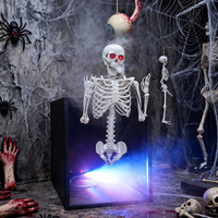Décoration de maison hantée LED animée avec personnage d'Halloween réaliste et effrayant, durable, rechargeable, en acier et plastique