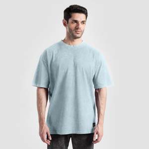 เสื้อยืดคอร์สโตนวอชสีเขียวทะเล ผลิตจากผ้าเจอร์ซีย์ที่สวมใส่สบาย - Product Image 3