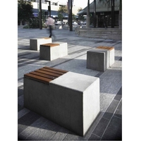 Ensemble de meubles d'extérieur en ciment durable, style minimaliste moderne, pour la rue, le bureau, le jardin et le centre commercial, chaise décorative de haute qualité