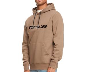 Sweat à capuche décontracté 100% coton pour hommes, vêtements d'hiver lourds de haute qualité avec logo personnalisé, couleur unie, version régulière - Product Image 2