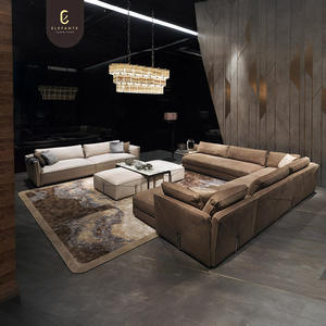 أريكة جلدية مقطعية راقية فاخرة elego medualr كريم أريكة فاخرة - Product Image 2