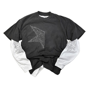 เสื้อยืดแขนยาวสำหรับผู้ชายผ้าคอตตอนซักกรดสองชั้นแห้งเร็วพลอยเทียมดิจิตอลสั่งทำโลโก้ได้ตาม2025 - Product Image 3