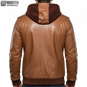 Veste zippée pour hommes de haute qualité avec logo imprimé personnalisé Veste haut de gamme en tissu de cuir polaire brodé avec décoration brodée - Product Image 5