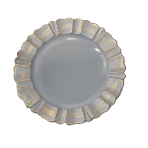 Assiette de service de luxe en métal, qualité supérieure, fabriquée à la main, pour l'utilisation du Ramadan, or avec une forme décorative fantaisie - Product Image 4