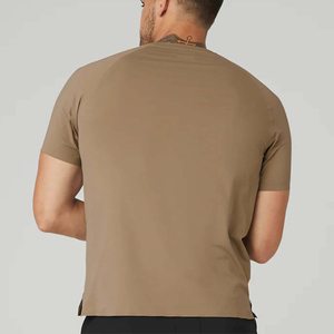 Camiseta de entrenamiento de gimnasio de manga corta atlética para hombre, ropa deportiva de secado rápido que absorbe la humedad, camiseta de Fitness de algodón 100% - Product Image 5