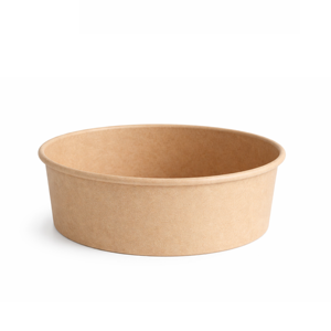 Tazón Redondo Desechable de Papel Kraft de 1100 ml (36 oz) con Revestimiento de PE - Product Image 1