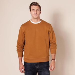 Sweat-shirt ample à col rond de couleur unie et à manches longues pour hommes pulls en tissu imprimé d'usine personnalisés pour le commerce extérieur - Product Image 3