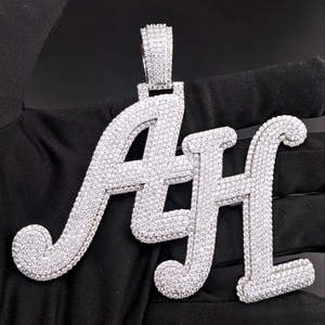 Pendentif en diamant Moissanite taille ronde pour pendentif de style Hip Hop cadeau de mariage pour homme en argent sterling 925 - Product Image 4