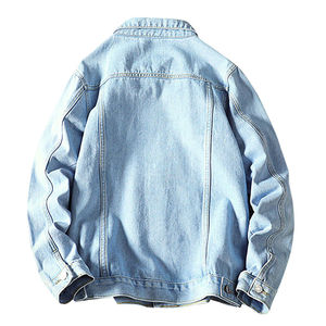 Nouvel arrivage de vestes élégantes pour hommes Veste denim d'hiver en jean déchirée avec poche Veste jeans grande taille en jean boutonné à l'avant pour hommes - Product Image 2