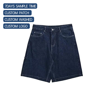 Pantalones Cortos de Mezclilla Casuales Y2K para Hombre, Estilo Urbano, con Logotipo Personalizado al por Mayor, 100% Algodón Ecológico, Largura hasta la Rodilla - Product Image 3