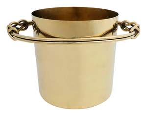 Elegante cubo de hielo de latón dorado para exhibición de bebidas de lujo en ceremonia de boda o eventos corporativos exclusivos - Product Image 4