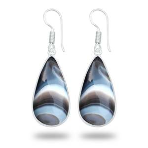 Wholesale Women's Earring botswana agate earring Gemstone Birthstone Christmas Handmade Jewelry Silver plated brass Earring - Product Image 3