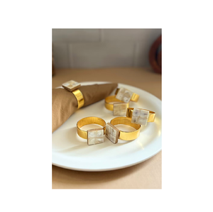 Decorative <b>Mother</b> of Pearl and Brass Napkin <b>Rings</b> for Sale From Supplier Round Shape Design Piece Hot Sale - Product Image 1