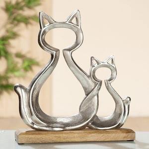 Nouvelle sculpture en aluminium en forme de spirale abstraite avec une forme incurvée lisse montée sur une base en bois, accent artistique contemporain - Product Image 6