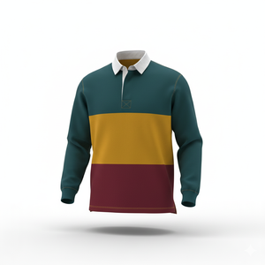 Polo de rugby surdimensionné pour femme Color Block Top décontracté à manches longues - Product Image 4