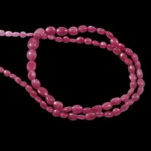 Burma rubino perline ovali lisce naturali sciolte pietre preziose filo per collana bracciale creazione di gioielli all'ingrosso perline fornitore India - Product Image 3