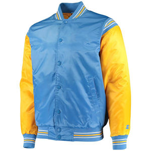 Veste universitaire personnalisée de qualité supérieure pour hommes col montant Super veste en satin de soie style High Street pour l'hiver - Product Image 6