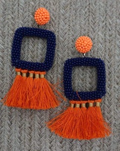 Trending Hot Sales Orange BOO Jewelry pendientes naranjas con diseño de bordado Popular Exportación de moda por aaliyan IMPEX - Product Image 2