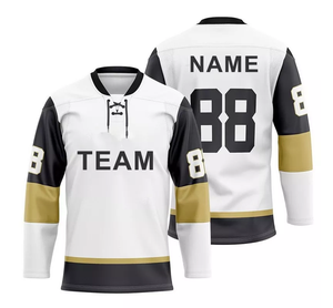 Maillot de Hockey sur glace en maille de Polyester imprimé par Sublimation pour hommes, nom et numéro de joueur personnalisés, maillot de Hockey sur glace pour hommes - Product Image 5
