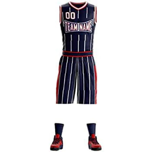 Ensemble d'uniformes de basket-ball personnalisés unisexe, blanc et rouge, maillot sans manches, short, impression du nom et du numéro de l'équipe, séchage rapide, haute qualité, taille plus - Product Image 3