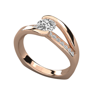 Bague solitaire en or 18 carats pour femmes avec diamant de laboratoire - Product Image 4