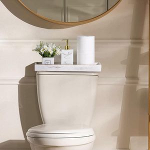 Plateau de service décoratif en bois: Plateau rustique long et étroit pour bougie en bois de ferme avec poignées découpées rectangulaires - Product Image 2