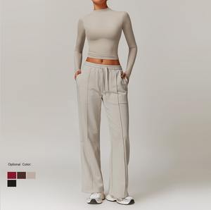 Vêtements de jogging pour femmes taille haute minceur survêtement manches longues pantalons de sport course Fitness ensembles de vêtements de sport pour les femmes - Product Image 4