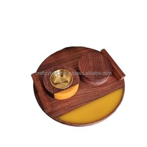 Luxury <b>Eid</b> <b>Gifts</b> Set Folk Art Wood Resin Incense Holder Tray Polished Bakhoor Burner Tray Bakhoor <b>Box</b> Wholesale Bakhoor Tray for - Product Image 6