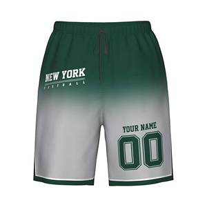 Pantalones cortos de playa personalizados de secado rápido 100% poliéster para hombre con estilo de calle bordado Diseño de fútbol nombre/Número cintura elástica - Product Image 2