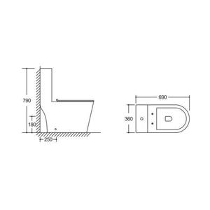 โถสุขภัณฑ์เฮรา ทอร์นาโด ฟลัช วันพีซ รุ่น 7300-3 - Product Image 2