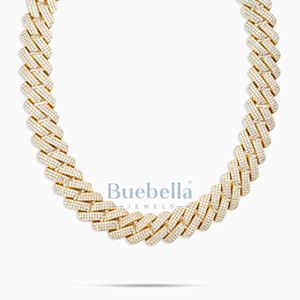 Hip Hop estilo hombres 19mm 2 filas VVS Moissanite S925 plata esterlina punta cubana enlace cadena collar joyería elegante - Product Image 5