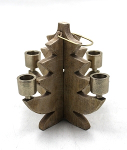 Le plus récent porte-avent décoratif aluminium/acier/bois F354 laiton EPL bougeoir pour éclairage de noël décoratif - Product Image 3