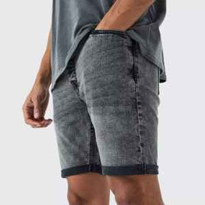 Shorts en jean pour homme de haute qualité, vintage, délavés, respirants, coupe ample, longueur genou, service OEM - Product Image 1
